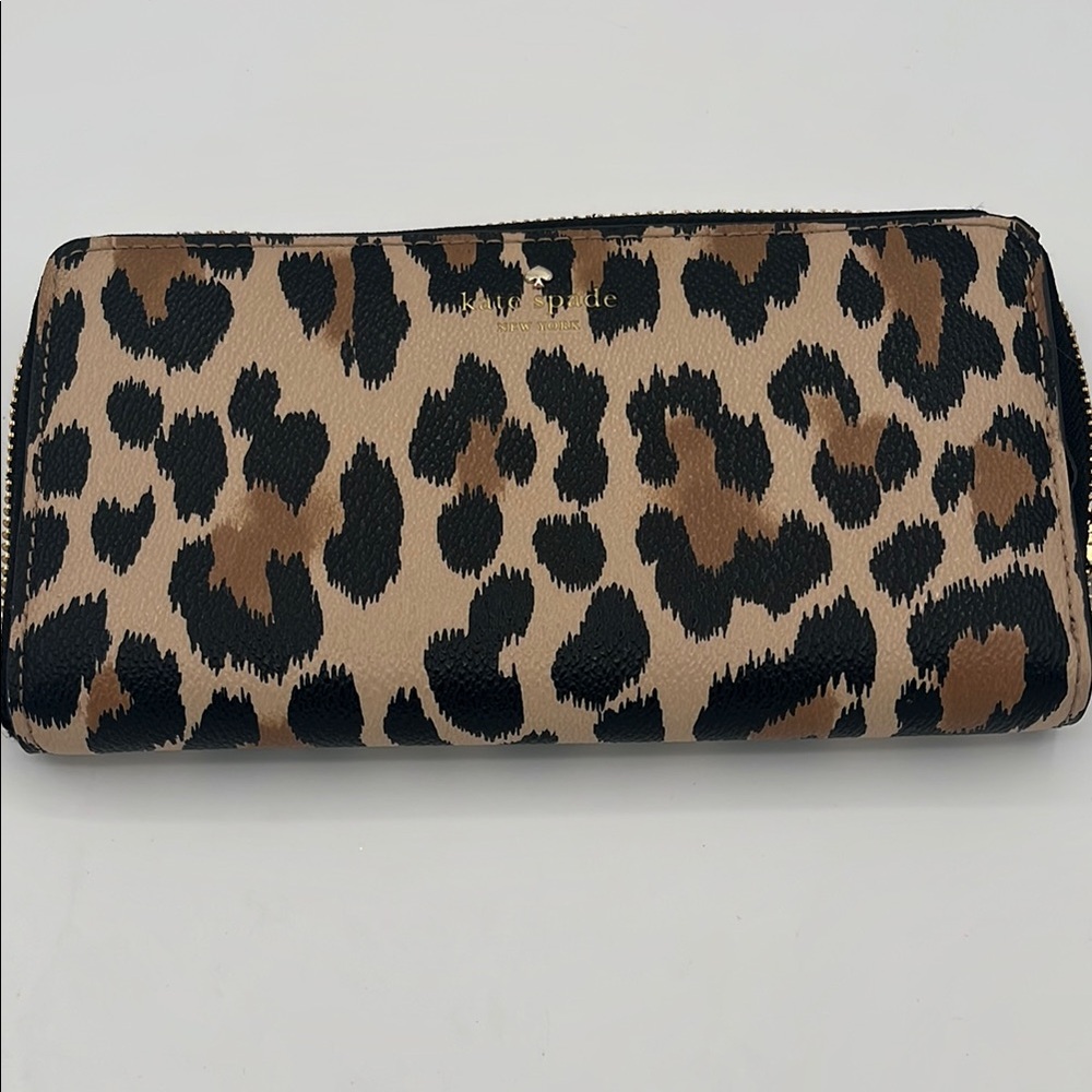 Kate Spade Brown and Black Leopard Print Wallet
